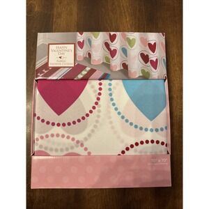 Valentine's Day Shower Curtain 70 x 70 Inch Multi Colored Heart Fabric -Bathroom